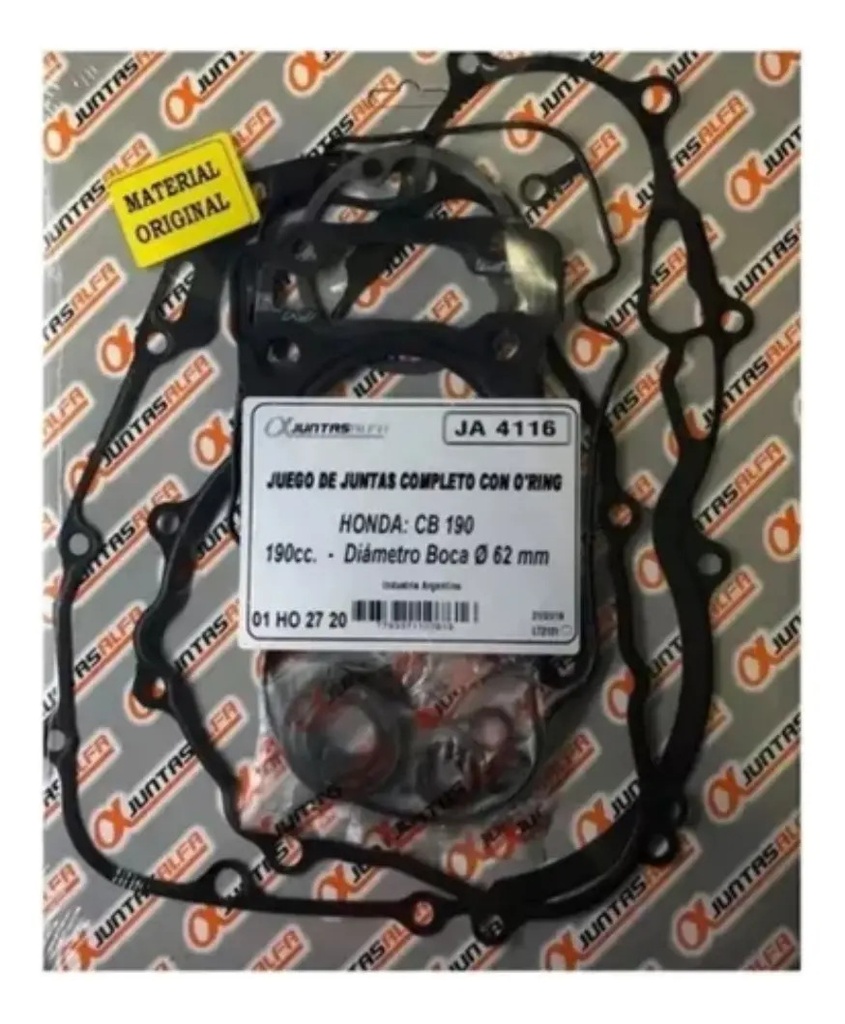 [1572/00101-627] Juego de Juntas de Motor Alfa 01HO2720 con O'Ring Honda CB 190