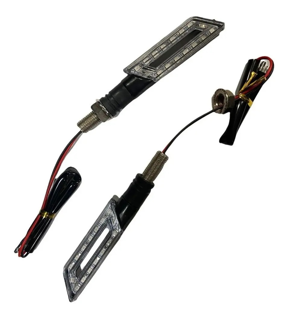 [MOT-QLED100] Guiños Universales Rectangulares 15 LEDs 9cm Agujero Central (Set x2)