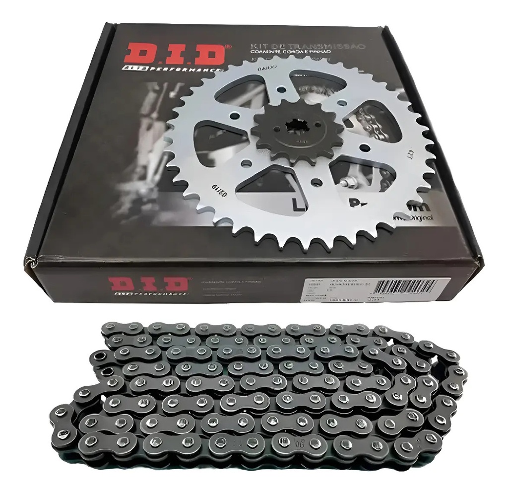 Kit Transmision Did Ktm 200 Piñon Corona Cadena Oring Rpm Gris