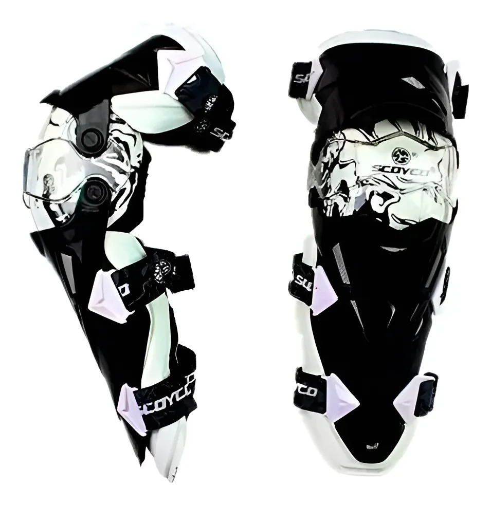 Rodilleras Articuladas Moto Cross Enduro Scoyco K12 Rpm Blanco Único