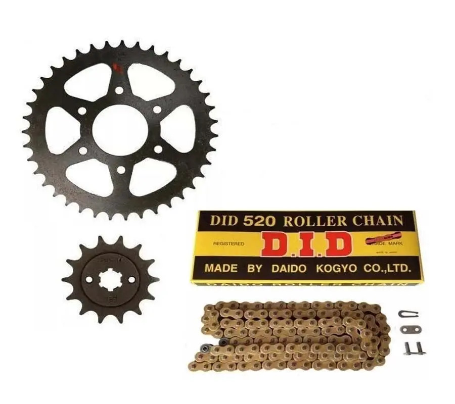 [1355/00420-128.2205] Kit de Transmision con Cadena DID 520 x118 Bajaj Rouser NS 200 220 Z39/14