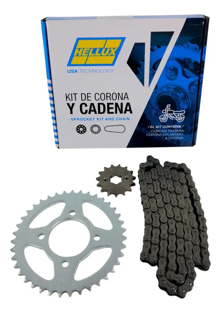 [HEHON1340520CC] Transmision Honda Cb 250 Twister Piñon Corona Cadena Gris Reforzada