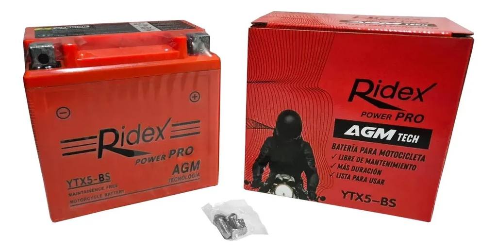[YTX5-RYDEX] Bateria  Ytx5lbs Honda Cg 150 Biz 125 Xr125 Xr150 De Gel