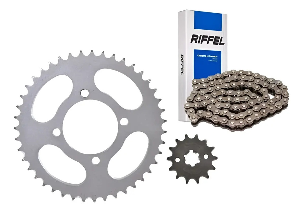 [1355/00425-128.10017] Transmisión Triax 150 Piñon Corona Con Cadena Riffel Gris
