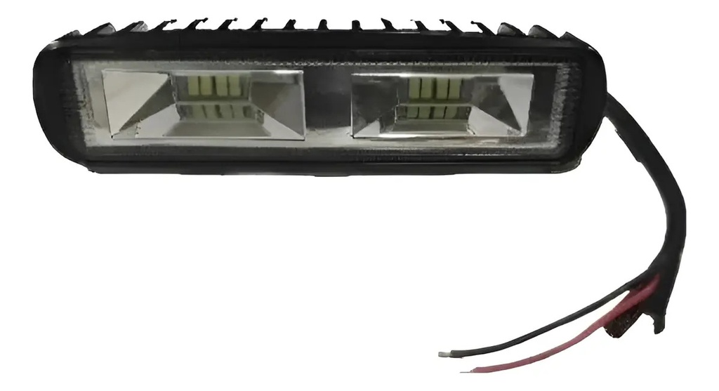 [II54] Luz Led Auxiliar  Moto Rectangular  12w Universal  Rpm Cable Negro Blanco Frío