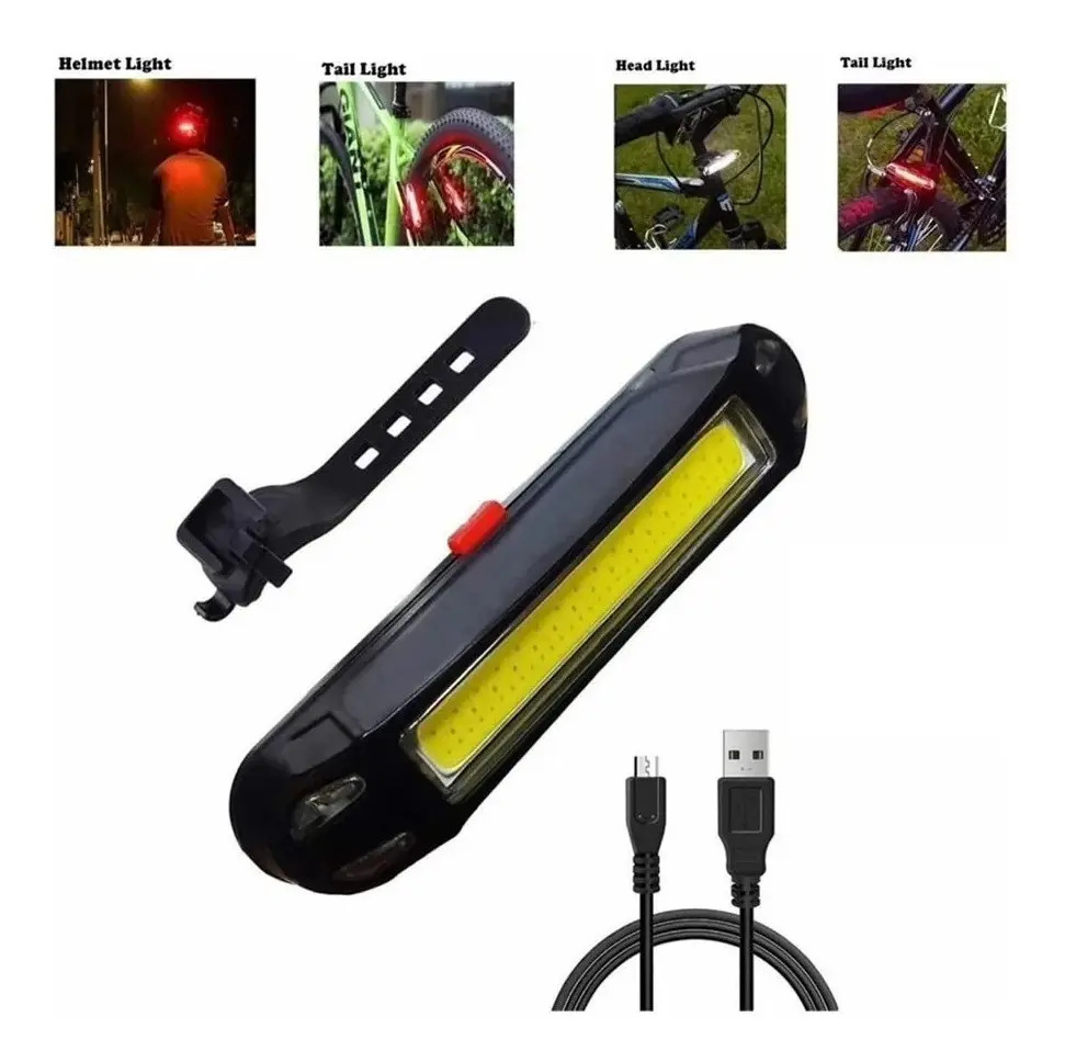 [1168.B] Luz Linterna Usb Bicicleta Led Blanco Impermiable   Rpm 
