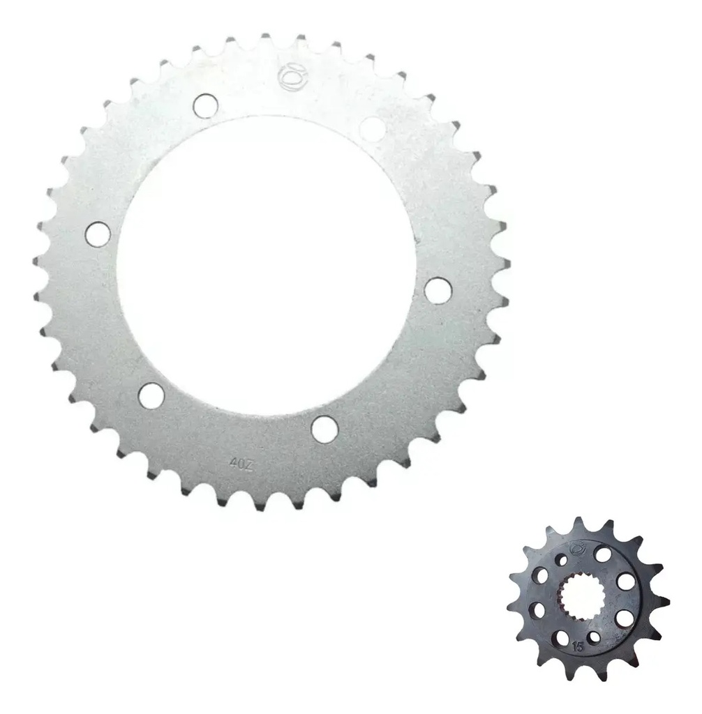 [003.005.01.0336] Piñon Y Corona De Transmision Honda Nx 400 Falcon * Gris