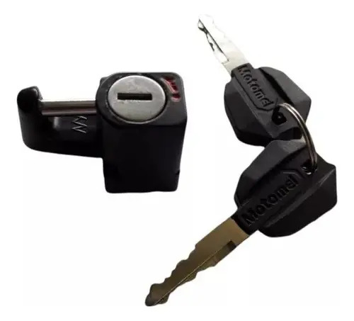 [1060/00200-038] Cerradura Traba Casco Motos Varias Calidad Original Negro
