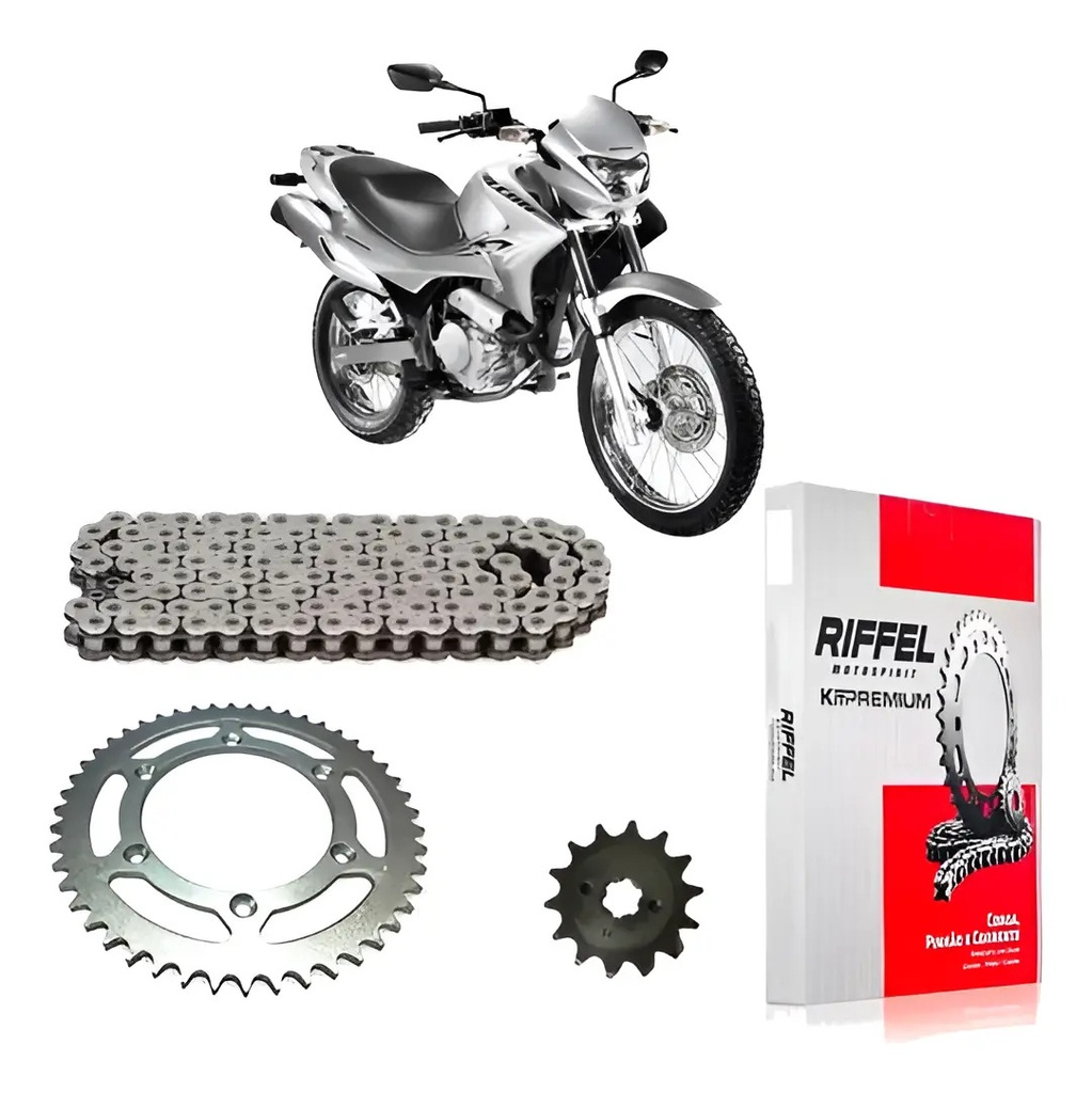 Kit De Transmision Riffel Honda Nx Falcon 400   Con Oring  Gris