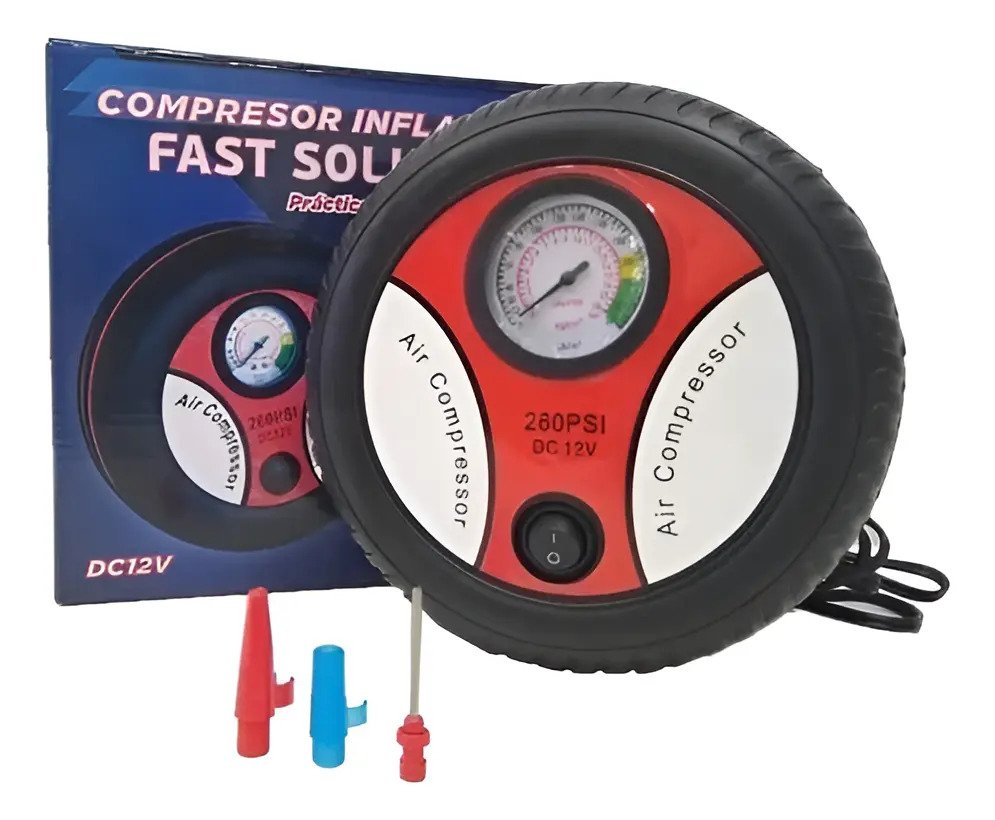 [MC01] Compresor De Aire Mini Batería Portátil Mc01 Redondo 260psi Negro Monofásica