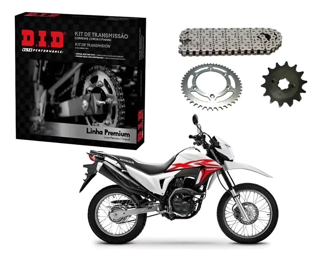 [33961] Transmision Did  Honda Xr 190 L Xr 160 Piñon Corona Cadena  Gris