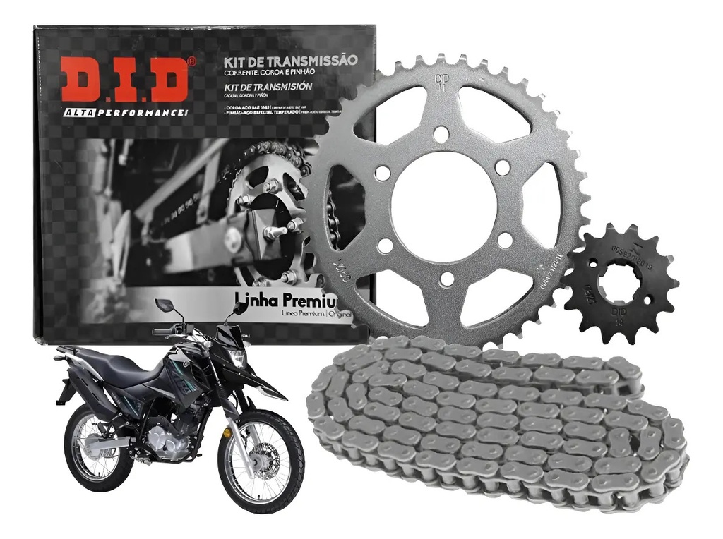 [33962] Transmision Did Yamaha Xtz 150 Crosser Piñon Corona Cadena Gris