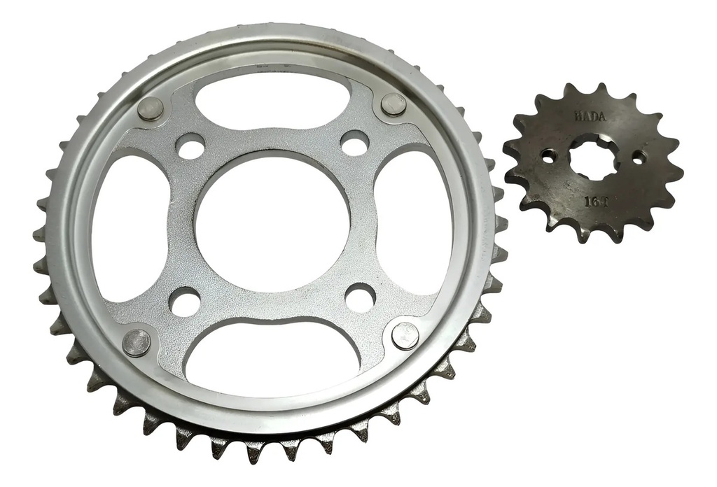 [KTR009] Kit Piñon 16 Y Corona 43 Honda Cg 150 New Titan Rpm Gris