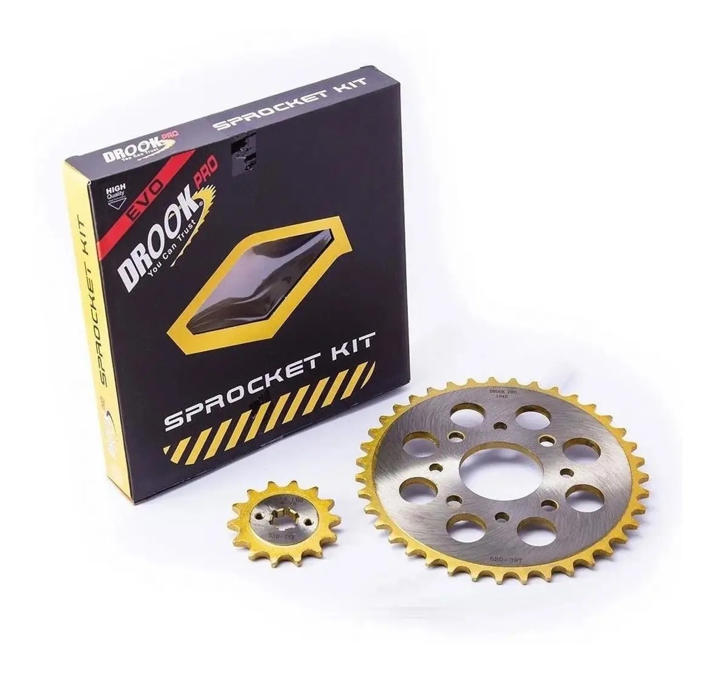 Kit De  Piñon Y Corona Drook Falcon 40/15 520h Rpm Negro