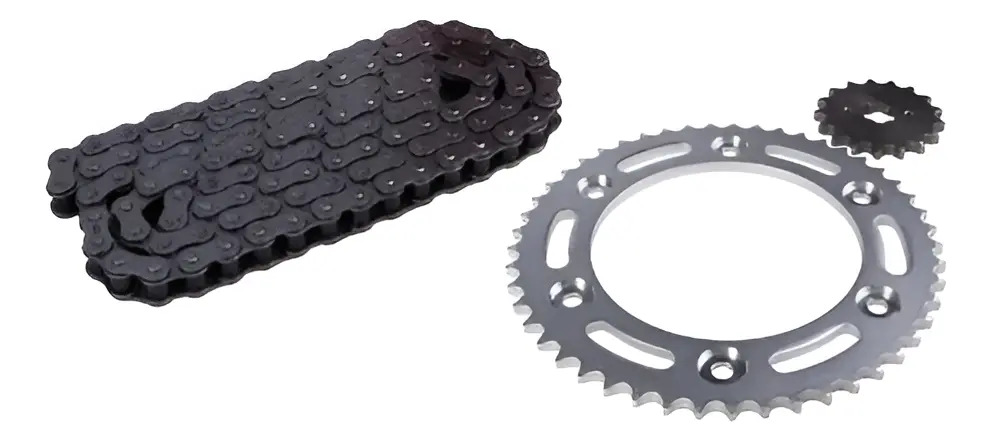[KCP-142.10019] Kit Transmision Honda Xr 150 L/ Bross 125 Cadena Reforzada Gris