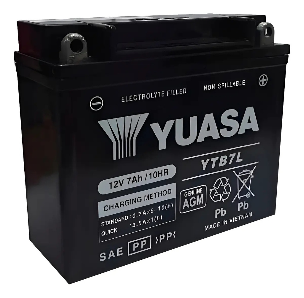 [7108] Batería Moto Yuasa Gel Ytb7l Yb7bl-a 12n7a-3a 12v 7a Rpm