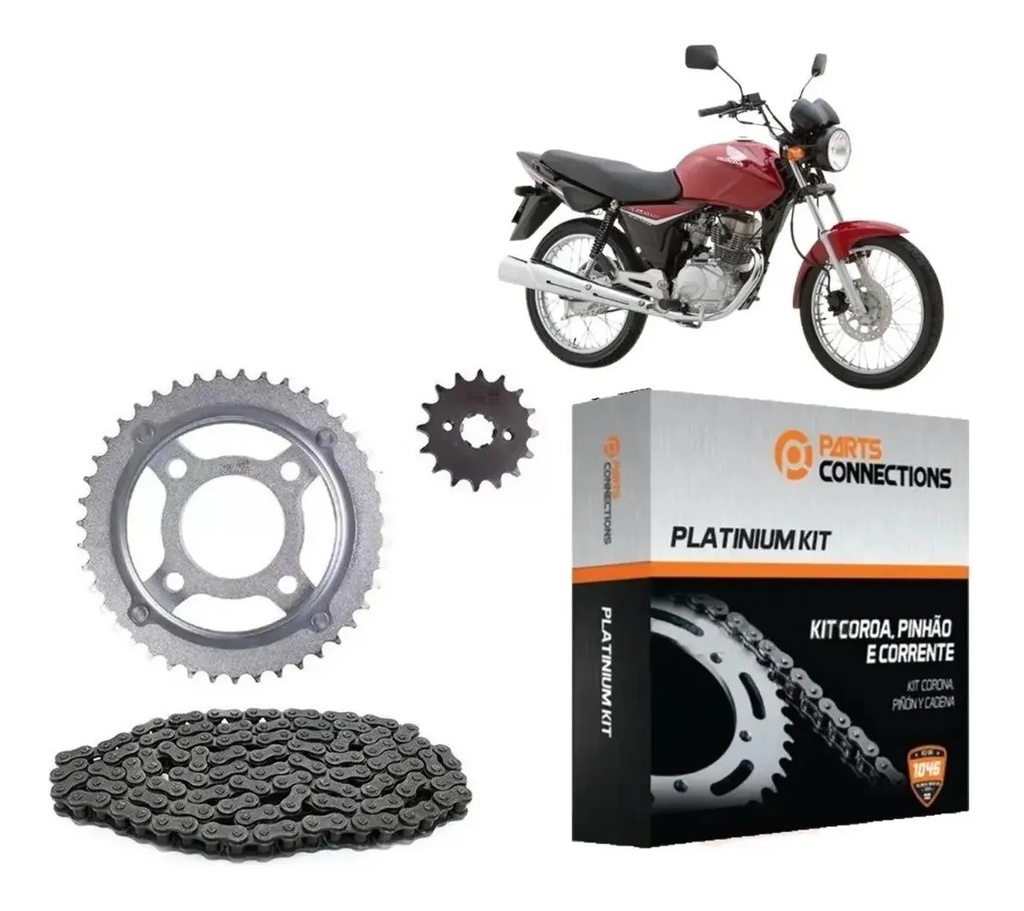 [PC-HON-CG150] Kit Transmision Cg 150 Titan Parts Connection 43 16 Rpm Negro