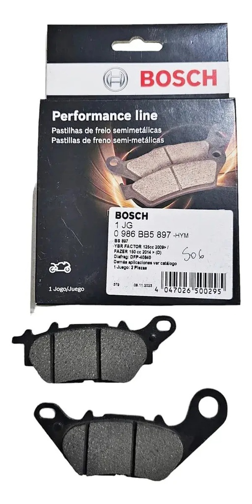 [4022] Pastillas de Freno Delanteras Bosch Yamaha YBR 125 Factor ED