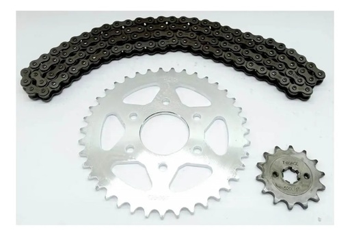 [KIT816] Kit Transmision Piñon Corona Rouser Ns 200 14/39 + Cadena  Dorado