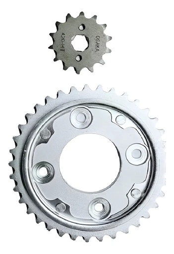 [1355/00058-128] Corona Y Piñón Honda New Wave 110 S 37/14 (paso 420) Gris