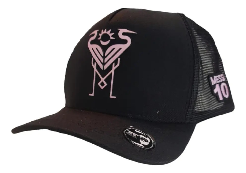 [GORRA.MESSI.NEGRA] Gorra Trucker Regulable Inter De Miami Messi 10 Negro Rpm Negro Unico