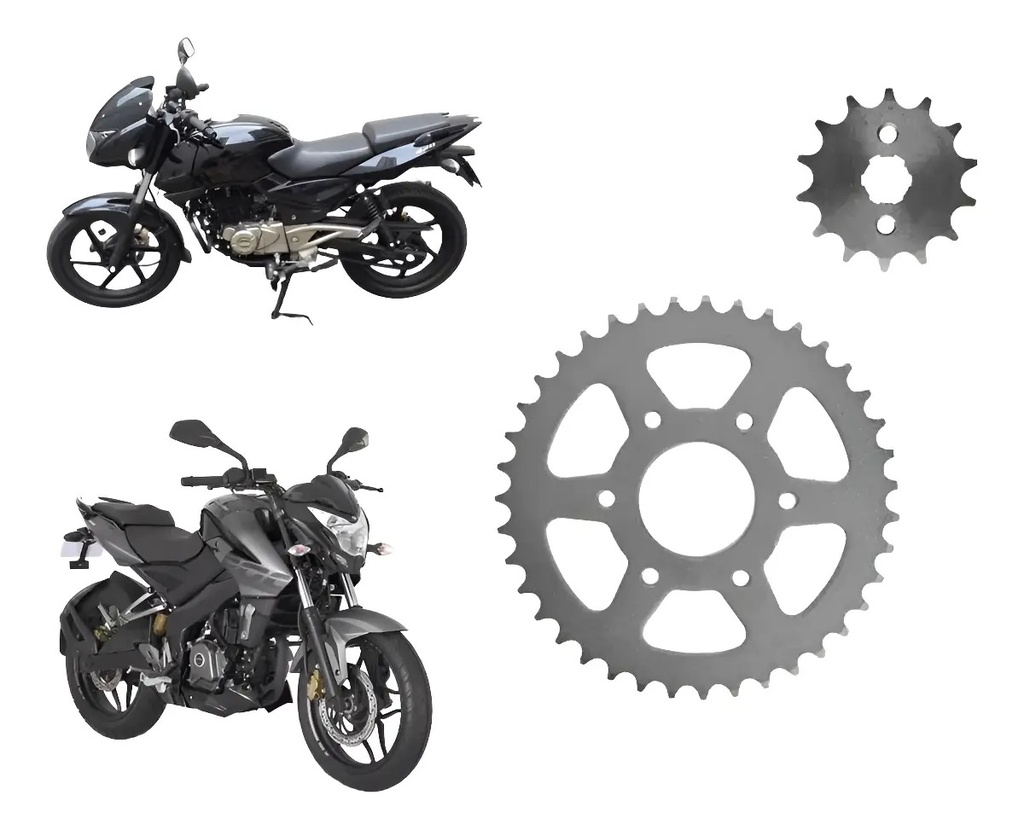 [KCP-126] Kit Corona Piñon Bajaj 200 220 39-14 6 Agujeros Osaka Rpm Gris