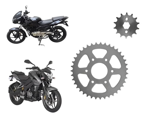 [KCP-126] Kit Corona Piñon Bajaj 200 220 39-14 6 Agujeros Osaka Rpm Gris