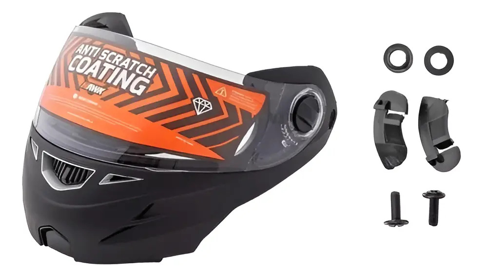 [KIT268] Repuesto Hawk Rs5/ Vector Kit Mentonera Negra Mate C/visor ® Negro Mate