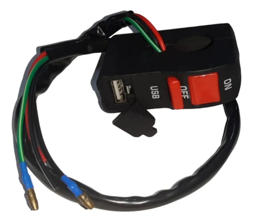 [C-M] Tecla Universal De Faro Auxiliar 4 Cables  On-off  Con Usb 