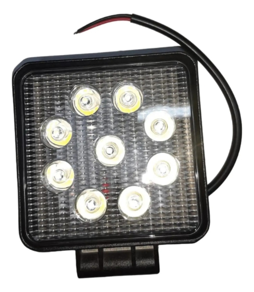 [FII51] Faro Auxiliar Led Moto Auto Con Soportes 27w Cuadrado 