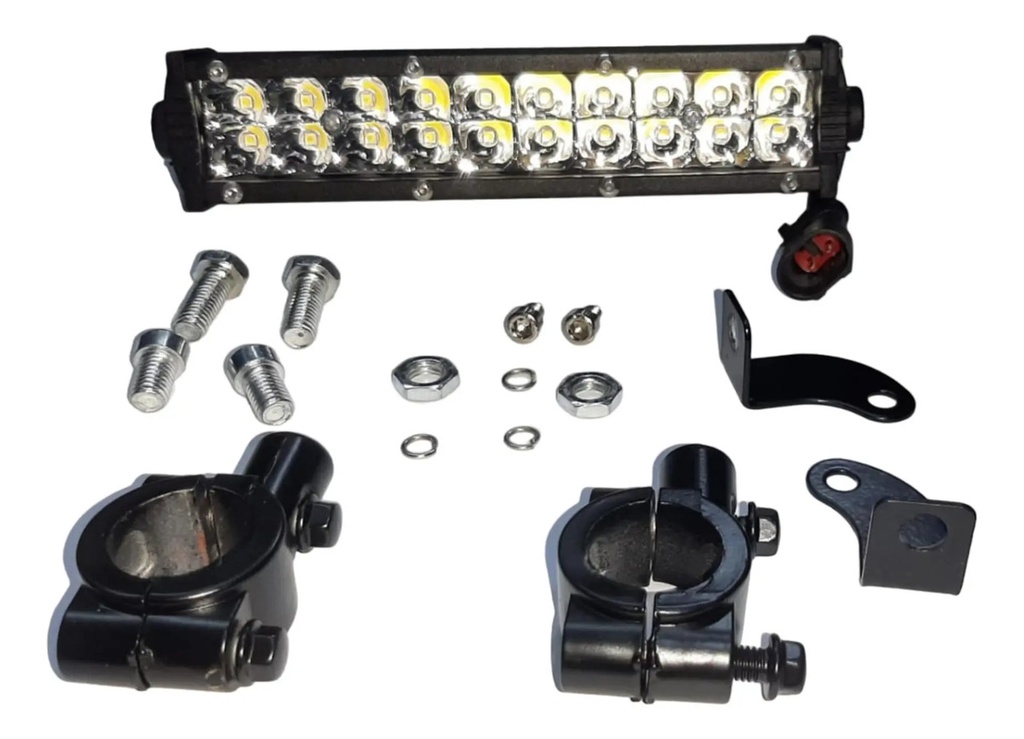[MOT-LEDHL] Farol Barra 20 Led Auxiliar Reflector Proyector Con Soporte 