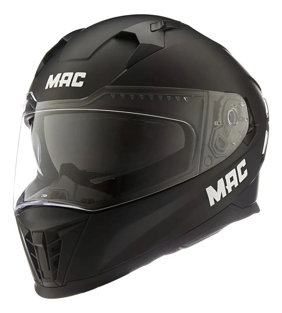 [MAC110691113.2X] Casco Moto Integral Mac 069 Force Solid Doble Visor Rpm Negro Force Mate 2xl