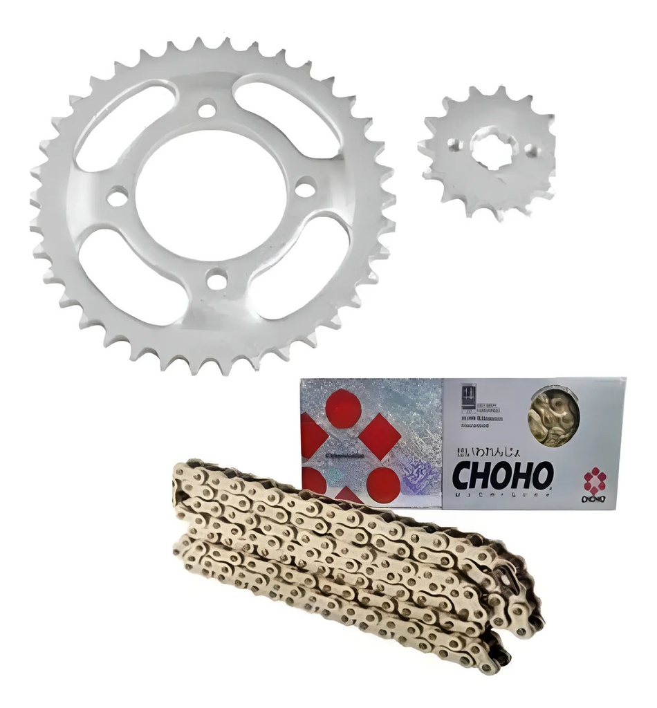 [KCP-107/HH17] Kit Transmision Honda Storm 125 15/40 Con Cadena Choho Dorad Gris