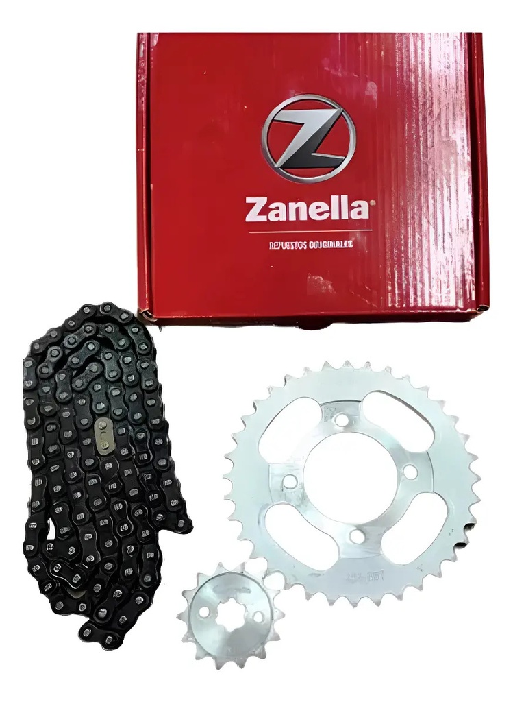 [Z-3CP1001K.Z-3CA1002] Kit Transmision  Zanella Zb 110 35 15 Paso 428 110 Original Gris