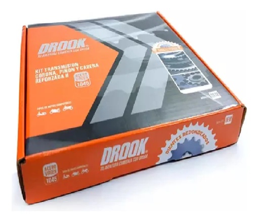[KSTORM] Kit Transmision Moto  Corona Y Piño  Drook Storm 15 40 Rpm Gris
