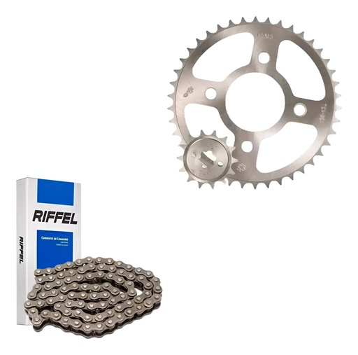 [KTR403.10019] Kit Transmision Rouser Ns 160 Freno A Disco C/ Cadena Riffel Gris