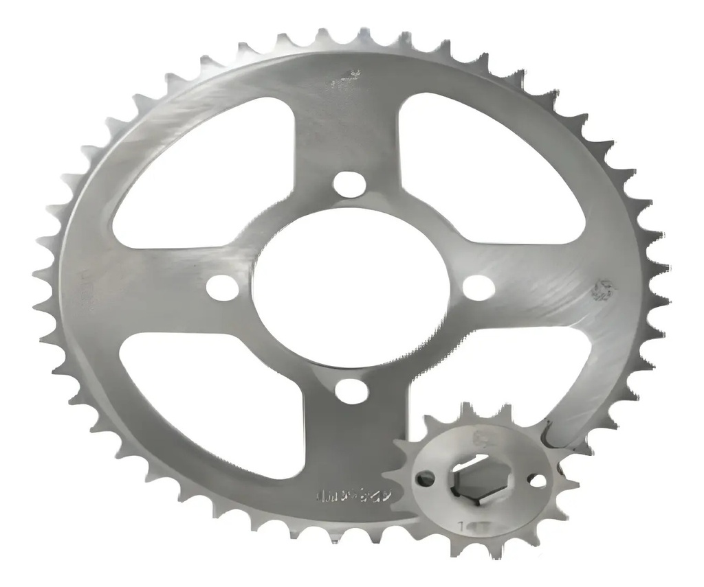 [HK008] Kit Transmision Piñon Y Corona Choho Ax 100 14t/42t Gris