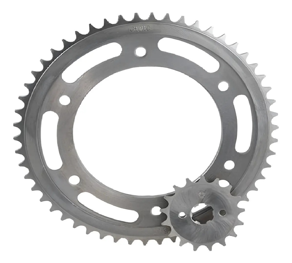 Kit Transmision Piñon Y Corona Choho Hd Nxr 125 Bross 17t/54 Gris