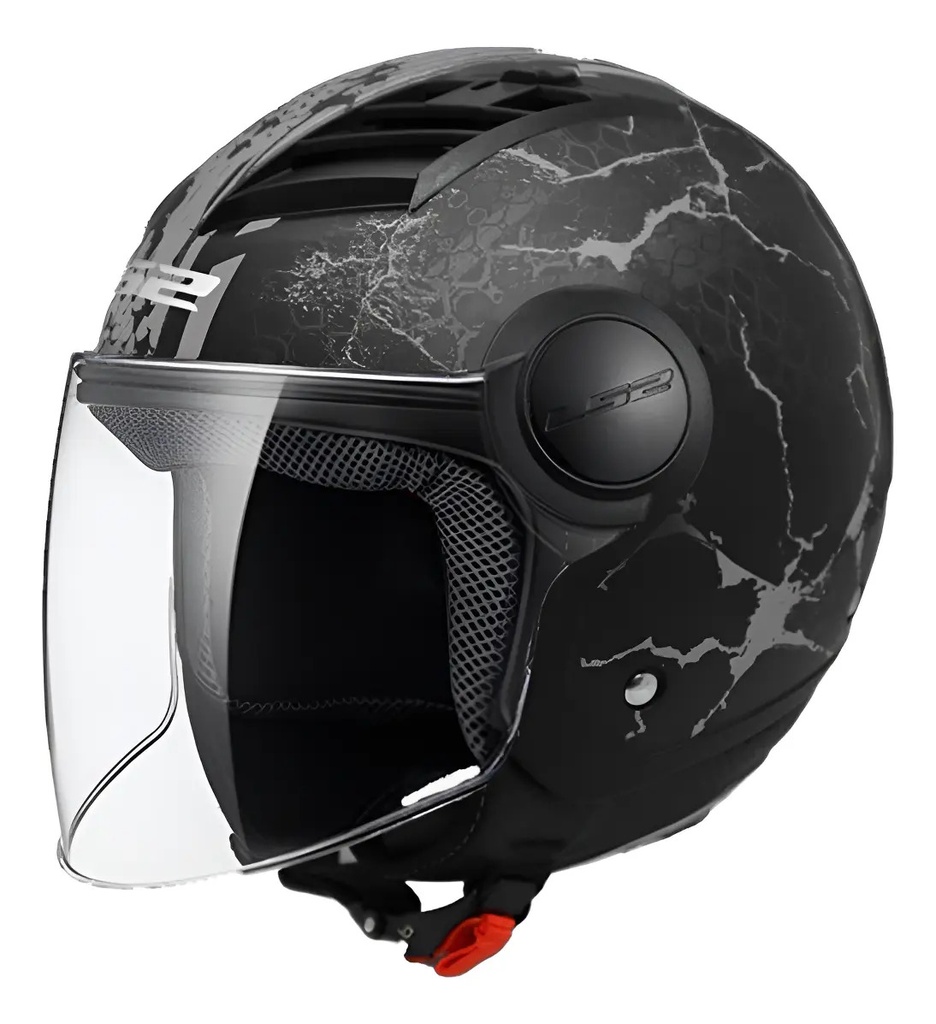 [CAS-2148] Casco Moto Abierto Ls2 562 Airflow Snake Negro Mate Rpm