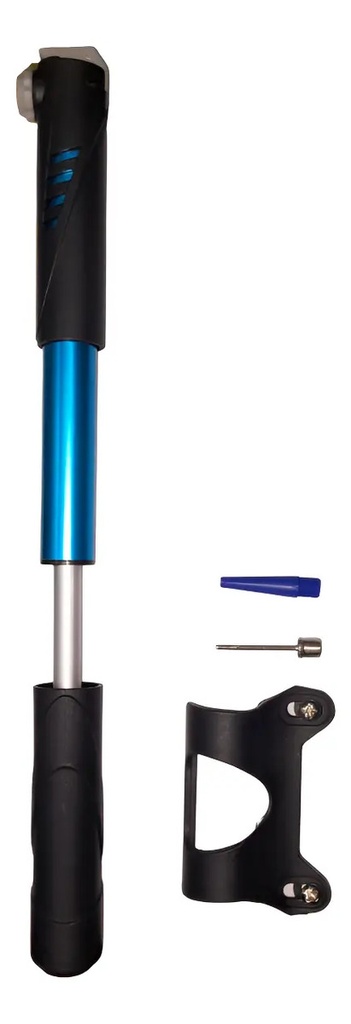 [MOT-INFL] Inflado Mano Pvc Valv.rever. Schrader/presta Largo 22cm 80ps Negro