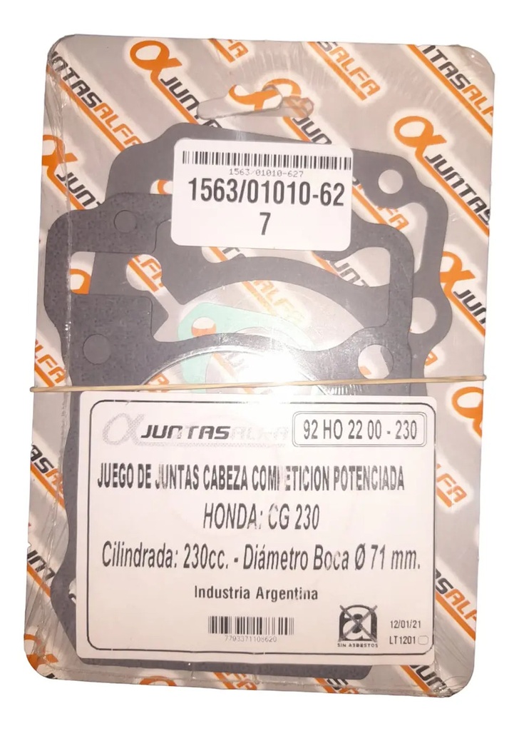 [1563/01010-627] Juego De Juntas Cabeza Competicion Potenciada Cg 230 Rpm
