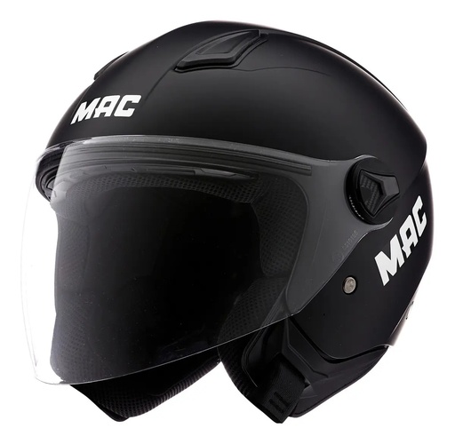 [MAC607211113.XL] Casco Abierto Mac Beat Para Moto Urbano  Negro Mate Xl Liso