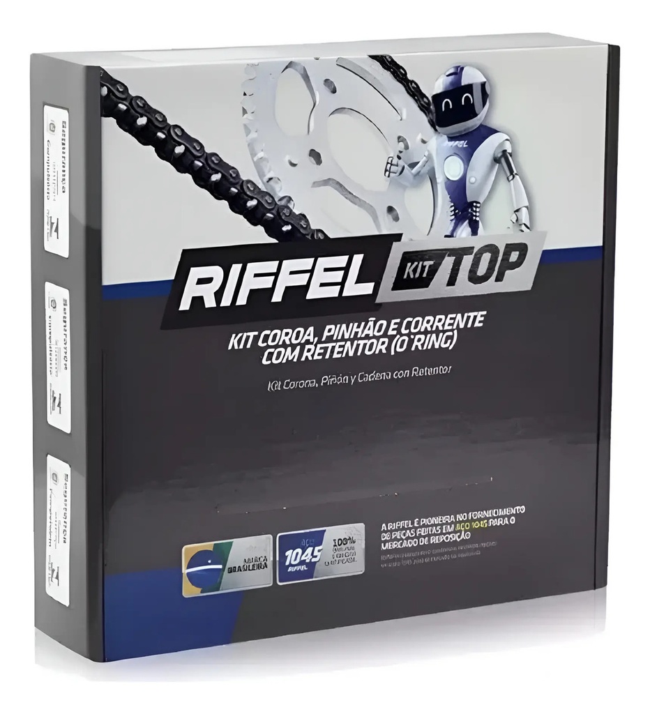 [70973] Transmision Riffel Bajaj Dominar 400 Cadena Con Oring 45/15 Gris