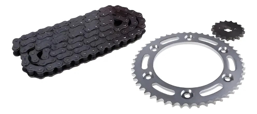 [KIT807] Kit Transmision Honda Xr 150 Xr 125 Bross  Cadena Reforzada Gris