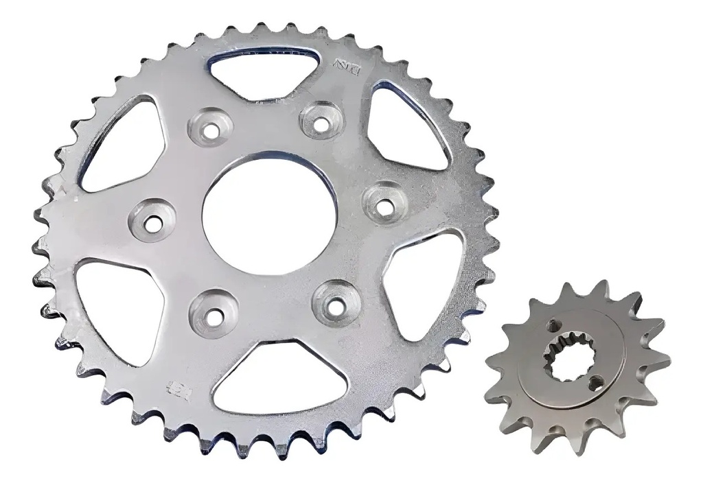 [KCP-144] Kit Corona Y Piñon Bajaj    Dominar 400 Calidad Original Rpm Gris