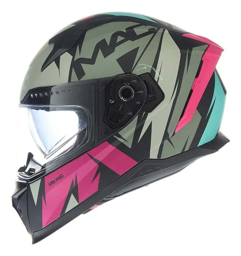 [MAC1106973C2.2X] Casco Moto Integral Mac 069 Force Doble Visor Rpm Rosa Arkang Mate Xxl