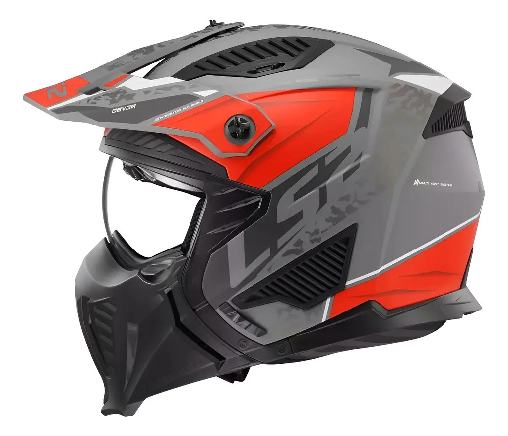 [LS2366062232.S] Casco Moto Abierto Mentonera Desmontable Ls2 606 Drifter Rpm Gris/rojo Devor Mate S