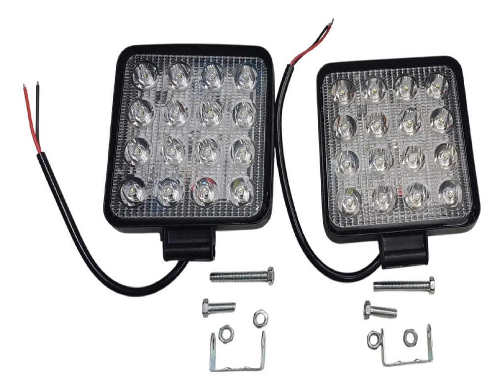 [21866.21866] Juego Faros Auxiliares Cuadrado 16 Led Rpm