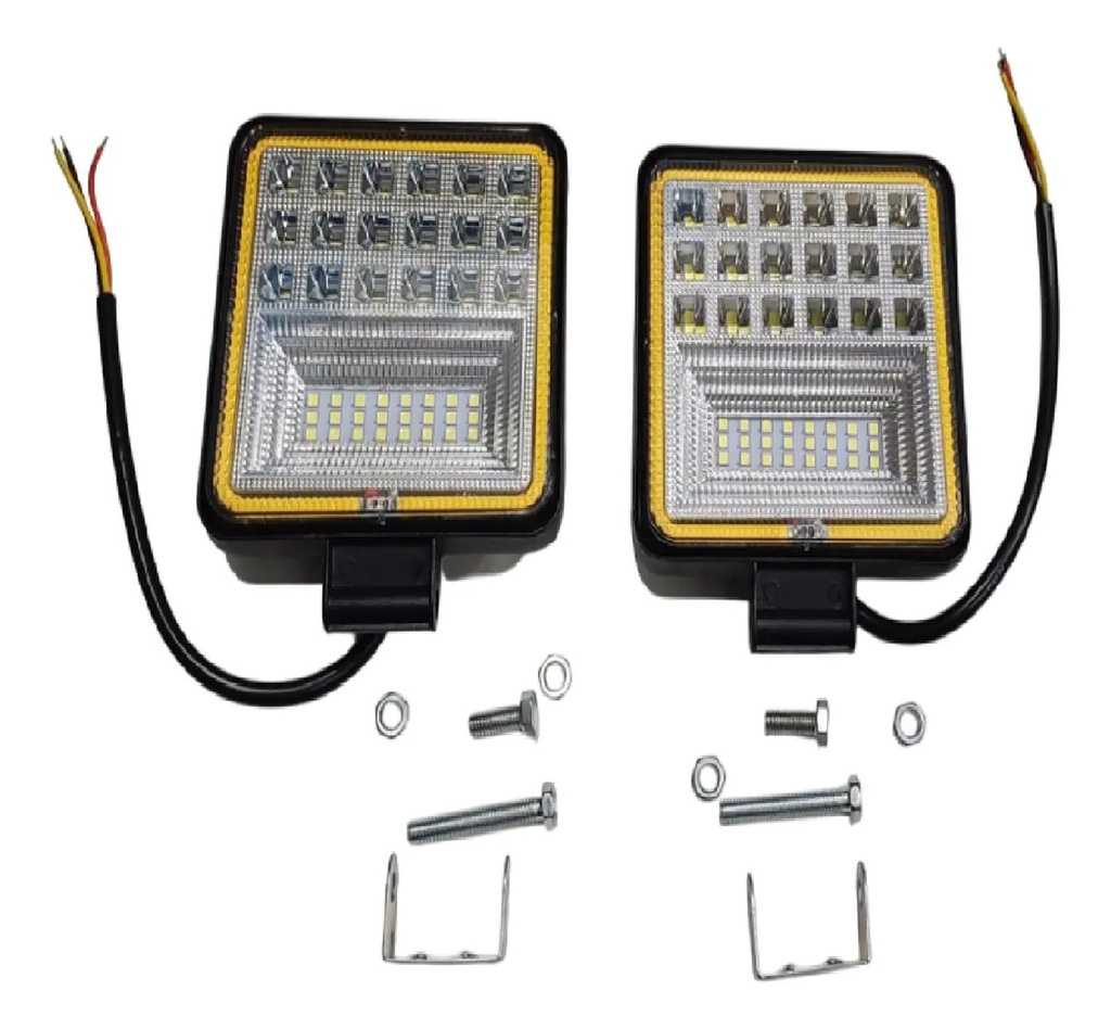 [21856.21856] Juego Faros Auxiliares Led Cuadrado  42 Led Rpm
