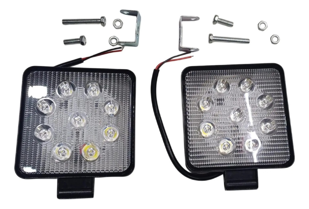 [21860.21860] Kit Faros Auxiliares Led 9 Cuadrado  X Par  Rpm